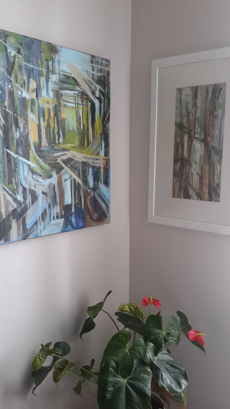 Original Abstract Expressionism Abstract Painting by Aslihan Kaplan Bayrak