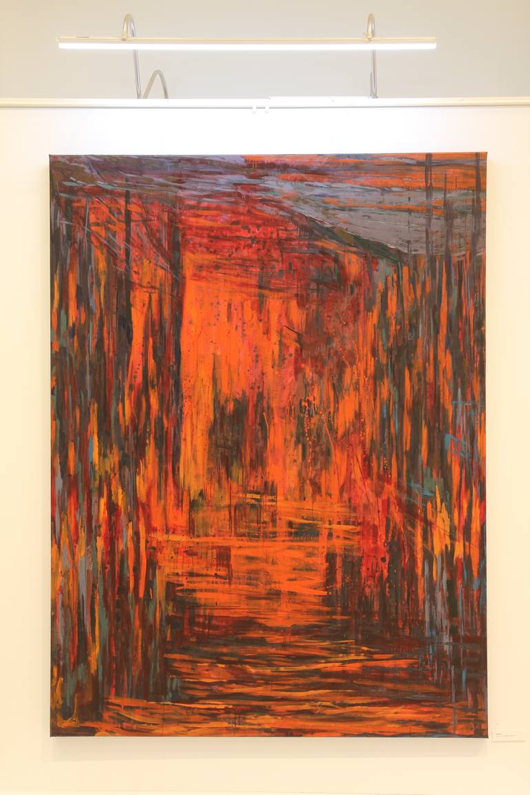 Original Abstract Expressionism Abstract Painting by Aslihan Kaplan Bayrak