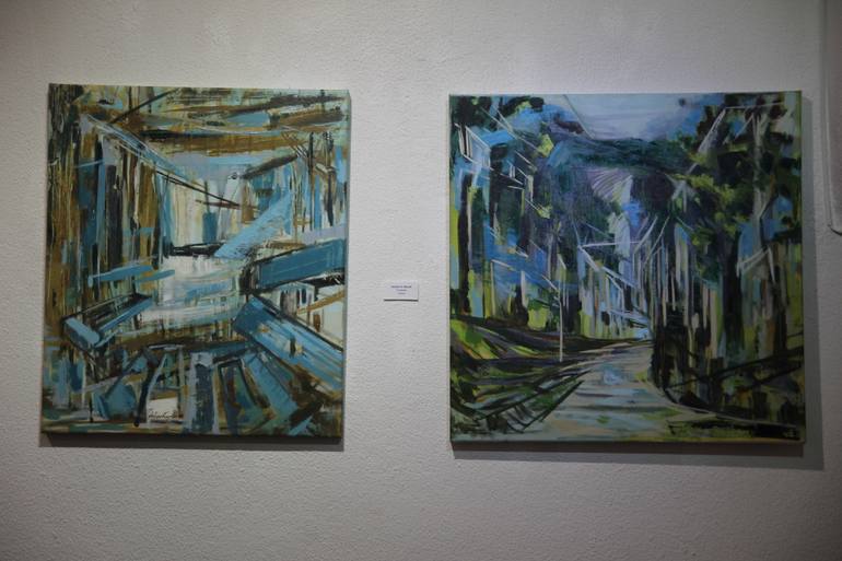 Original Abstract Landscape Painting by Aslihan Kaplan Bayrak