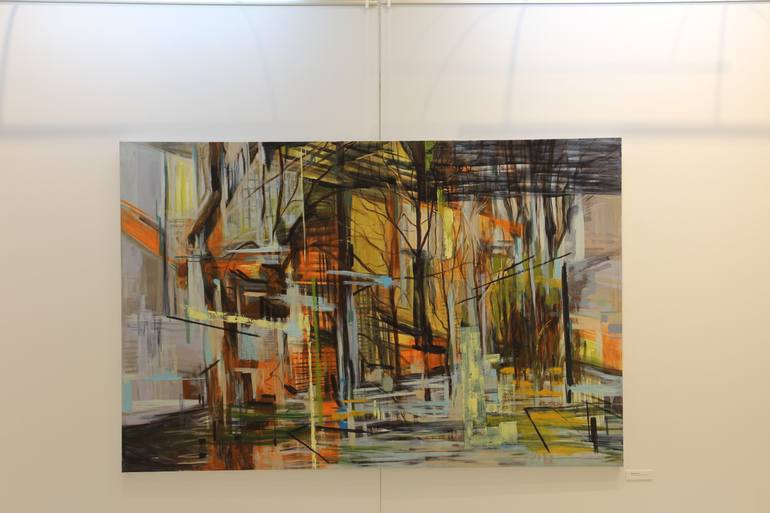 Original Cubism Abstract Painting by Aslihan Kaplan Bayrak