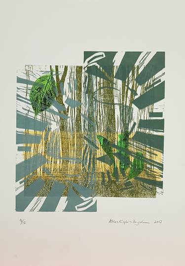 Original Abstract Expressionism Abstract Printmaking by Aslihan Kaplan Bayrak