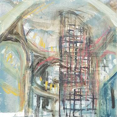 Print of Abstract Architecture Paintings by Aslihan Kaplan Bayrak