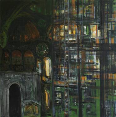 Original Expressionism Architecture Paintings by Aslihan Kaplan Bayrak