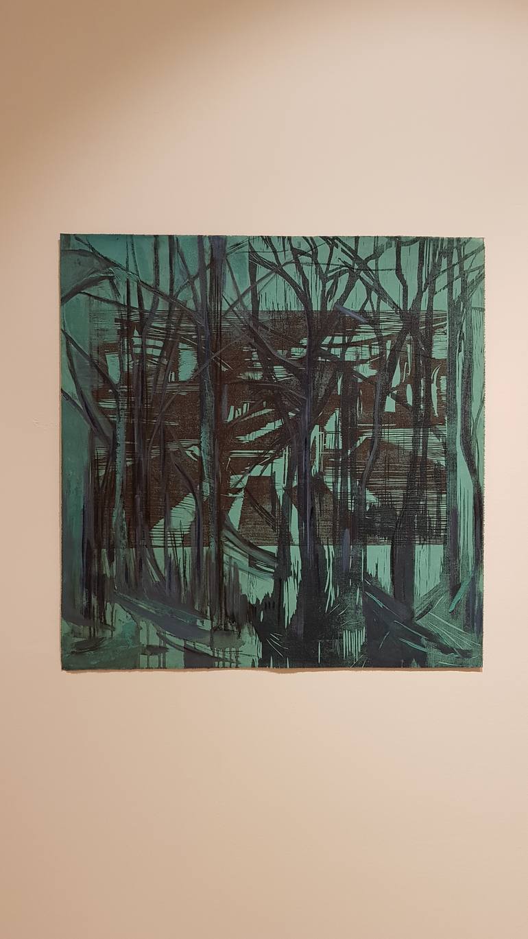 Original Abstract Landscape Painting by Aslihan Kaplan Bayrak