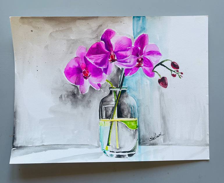 Original Art Deco Floral Painting by Sheetal Mishra