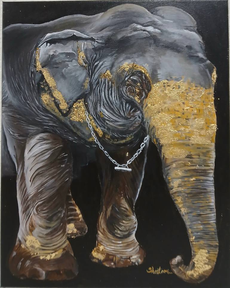 Original Abstract Expressionism Animal Painting by Sheetal Mishra