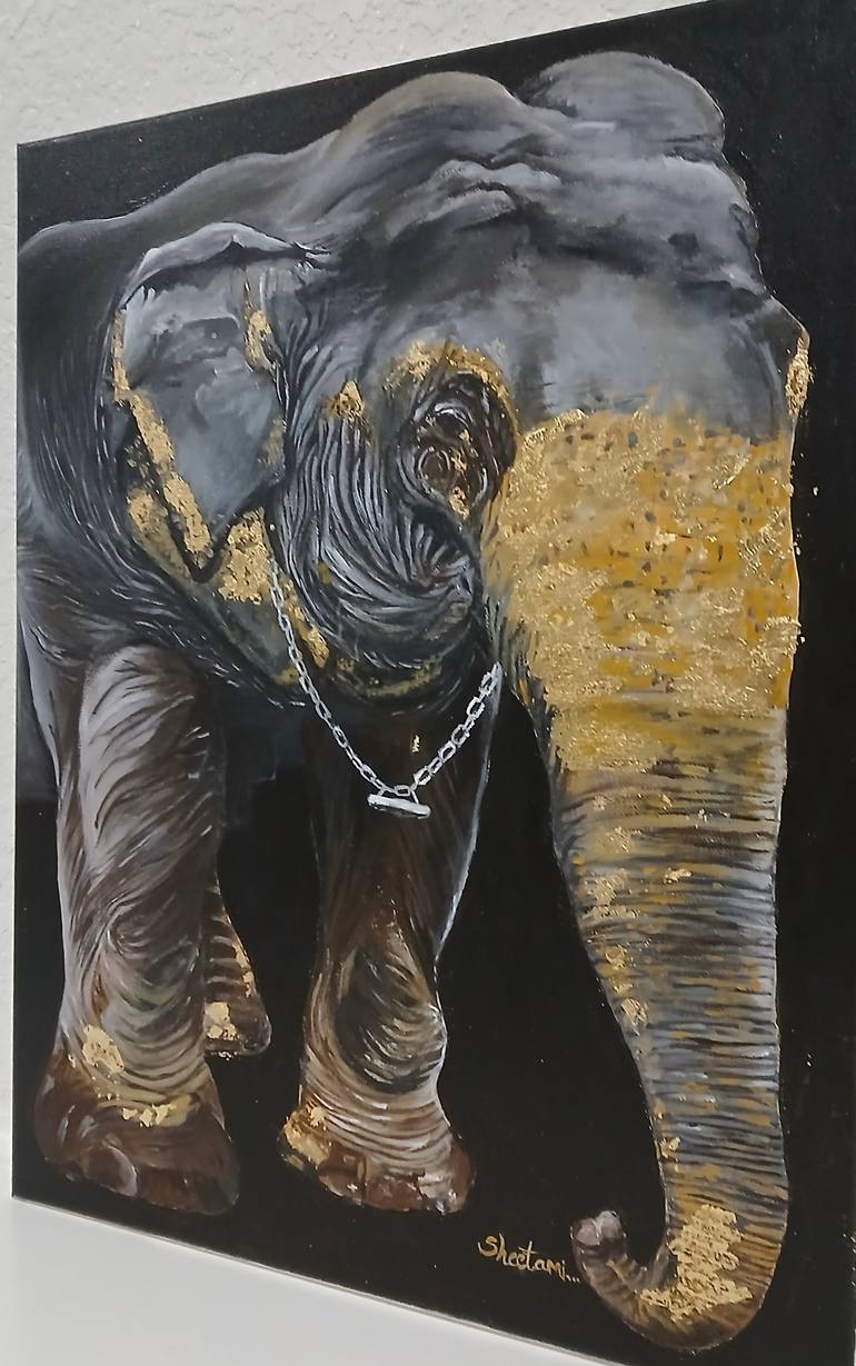 Original Abstract Expressionism Animal Painting by Sheetal Mishra