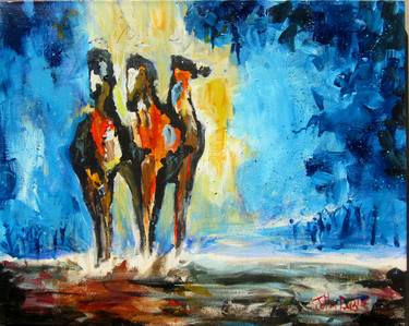 Original Abstract Expressionism Animal Painting by John Dunn