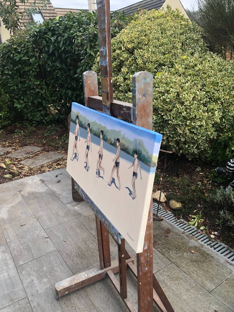 Original Figurative Beach Painting by Clément Nivert