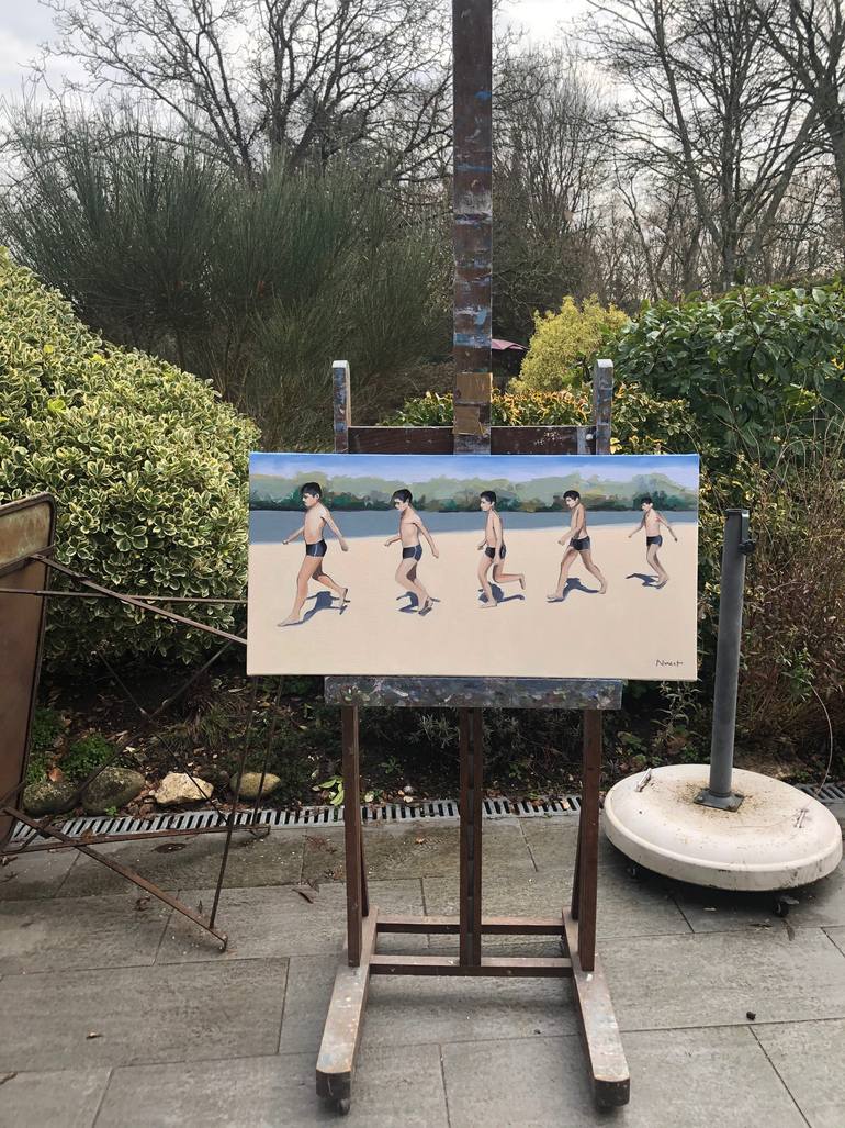 Original Figurative Beach Painting by Clément Nivert