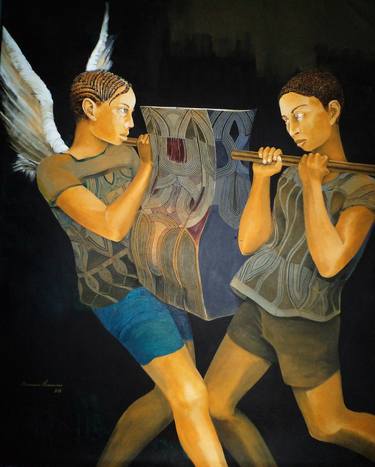 Print of Figurative Love Paintings by Benedict Olorunnisomo