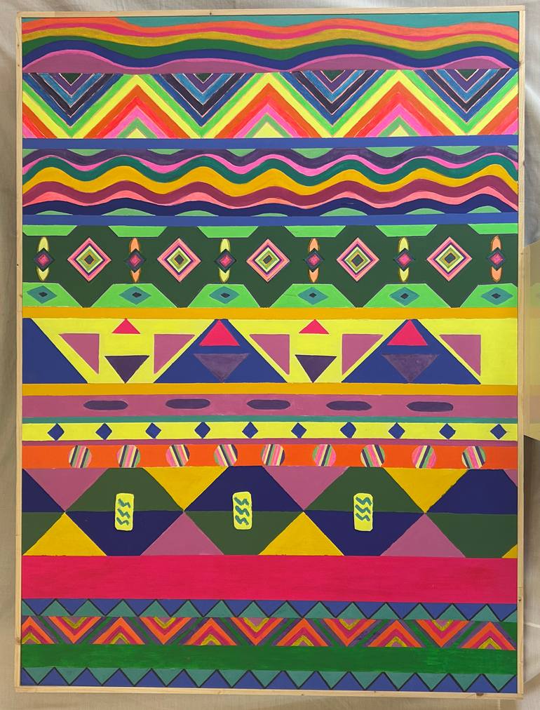Original Abstract Geometric Painting by Manuel Pinazo