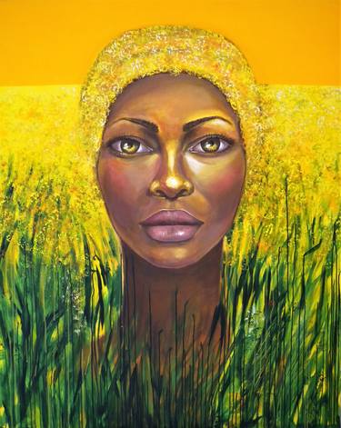 Black Woman Portrait Oil Painting Canvas. Custom Painting Painting by  Ksenia Voynich