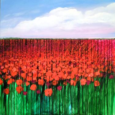 Saatchi Art Artist Daniela Carletti; Paintings, “Mille papaveri rossi-Hundred red poppies” #art