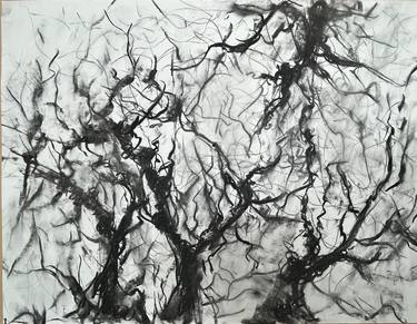 Original Abstract Expressionism Nature Drawings by Blanxs by Irina Bellaye
