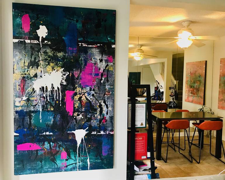 Original Fine Art Abstract Painting by Yvette Lopez