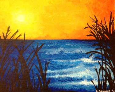 Original Expressionism Beach Paintings by Annastaysia Savage