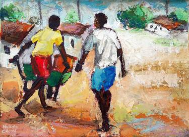 Print of Expressionism People Paintings by Nicky Chovuchovu