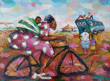 Print of Expressionism Bicycle Paintings by Nicky Chovuchovu