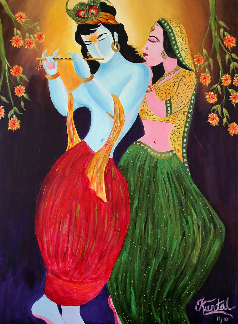 Radha Krishna Painting by Creatiive Art | Saatchi Art