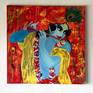 100% original and hand painted Hindu God Shri Krishna playing flute on 24x24 stretched premium quality canvas with all sides painted, ready to hang on the wall