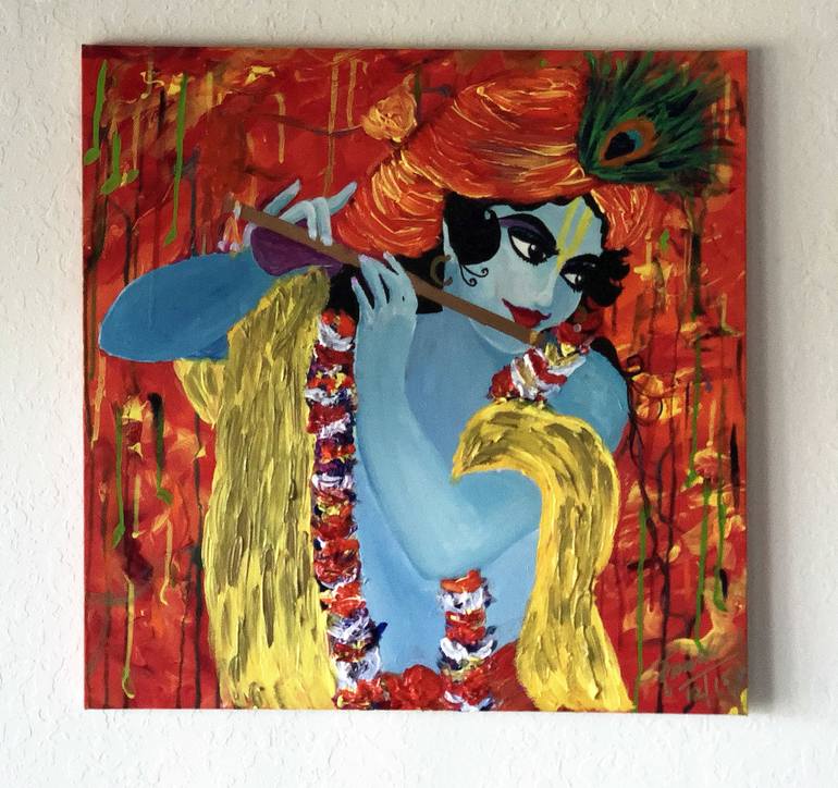 Acrylic Canvas Painting of Lord Krishna – Zupppy