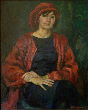 Portrait of a woman in red thumb