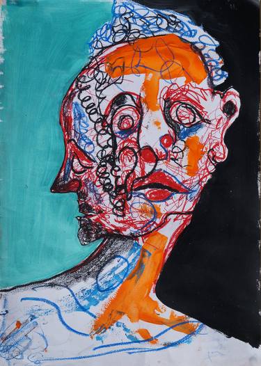 Original Expressionism Men Drawings by Giorgio Soldatini