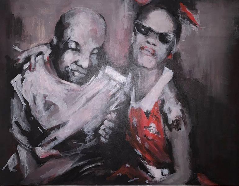 Original Figurative People Painting by Wilma van Rooijen