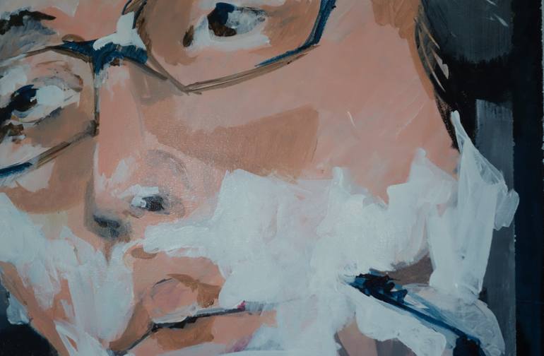 Original Abstract Expressionism People Painting by Wilma Van Rooijen