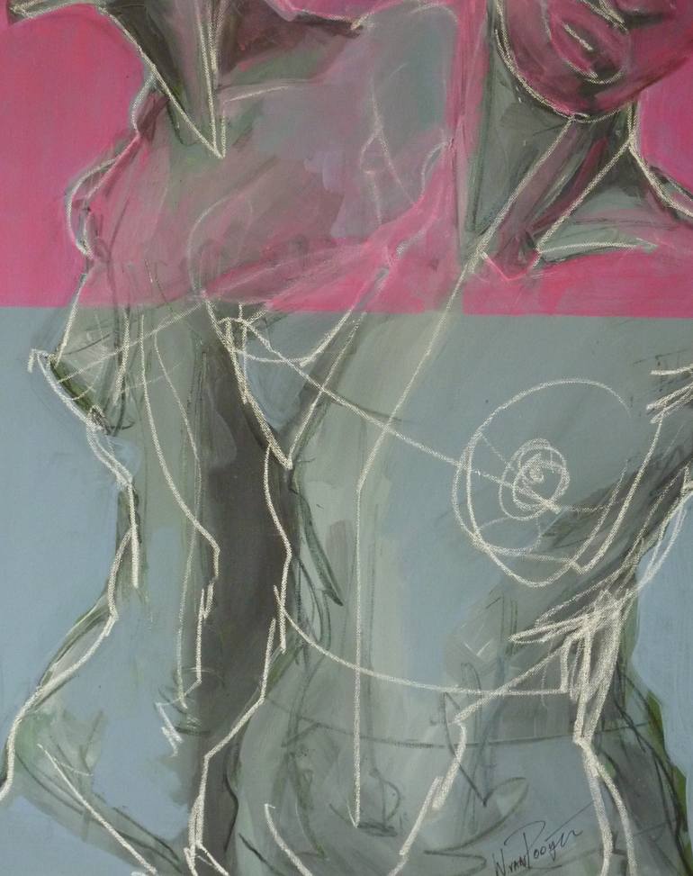 Original Abstract Expressionism Body Painting by Wilma Van Rooijen