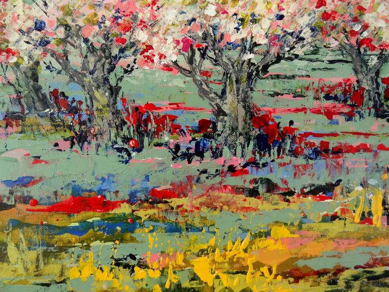 Original Abstract Expressionism Landscape Painting by Inelouise Mourick