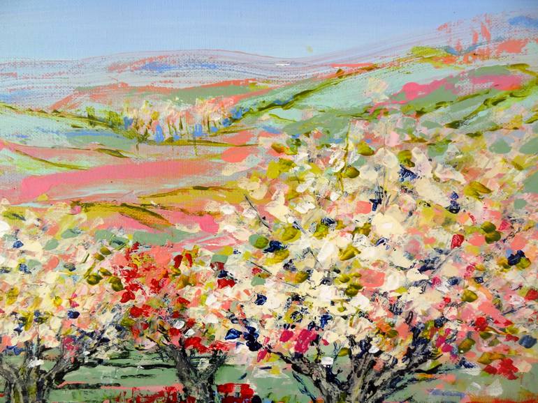 Original Abstract Expressionism Landscape Painting by Inelouise Mourick