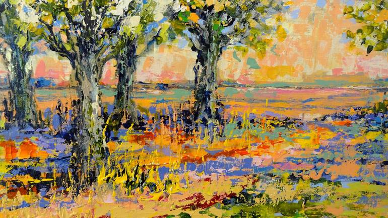 Original Abstract Expressionism Landscape Painting by IneLouise Mourick