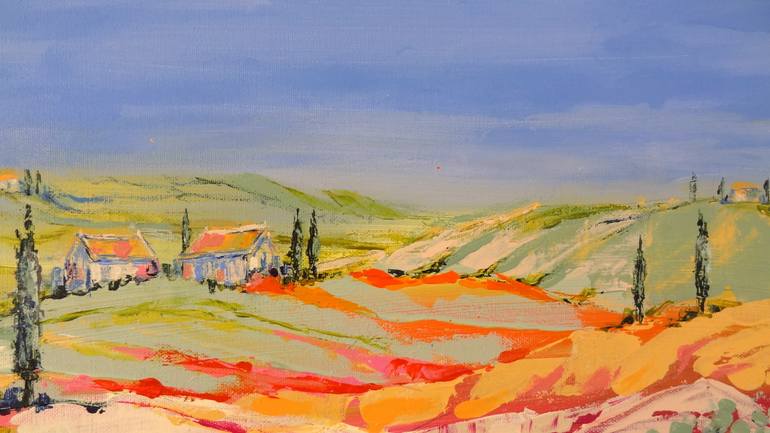 Original Abstract Expressionism Landscape Painting by Inelouise Mourick