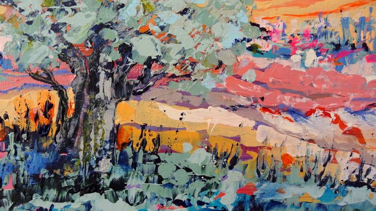 Original Abstract Expressionism Landscape Painting by Inelouise Mourick