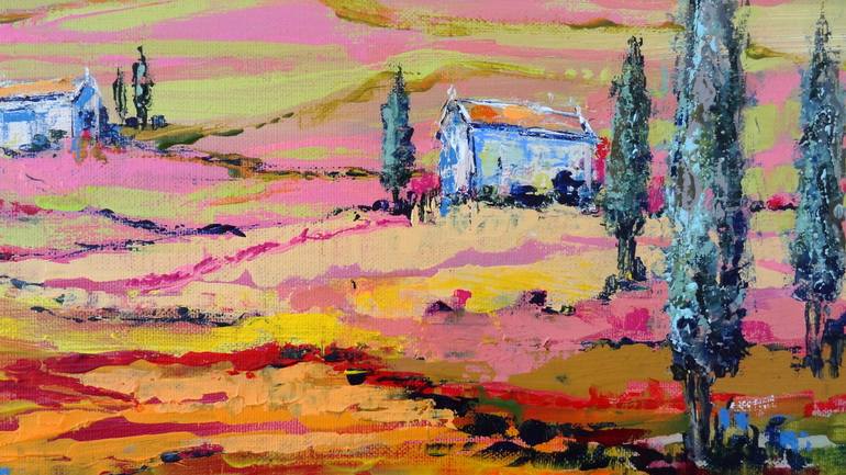 Original Abstract Expressionism Landscape Painting by Inelouise Mourick
