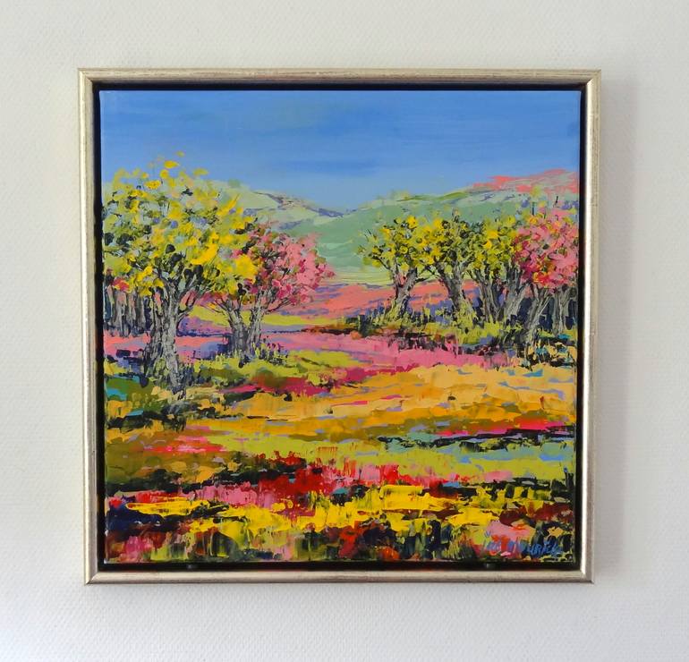 Original Abstract Expressionism Landscape Painting by Inelouise Mourick