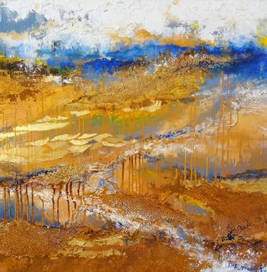 Original Abstract Landscape Mixed Media by IneLouise Mourick