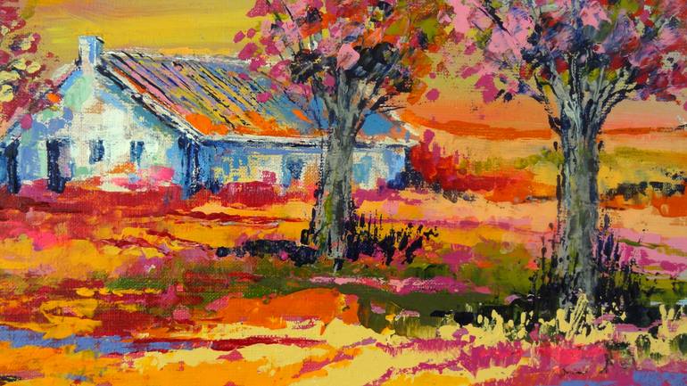 Original Abstract Expressionism Landscape Painting by Inelouise Mourick