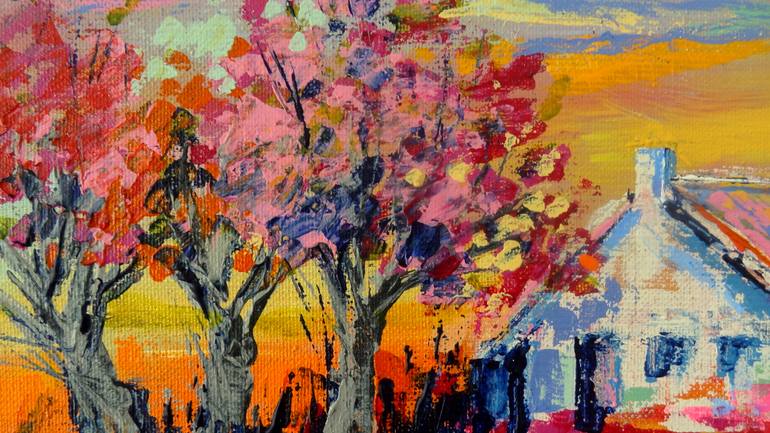 Original Abstract Expressionism Landscape Painting by Inelouise Mourick