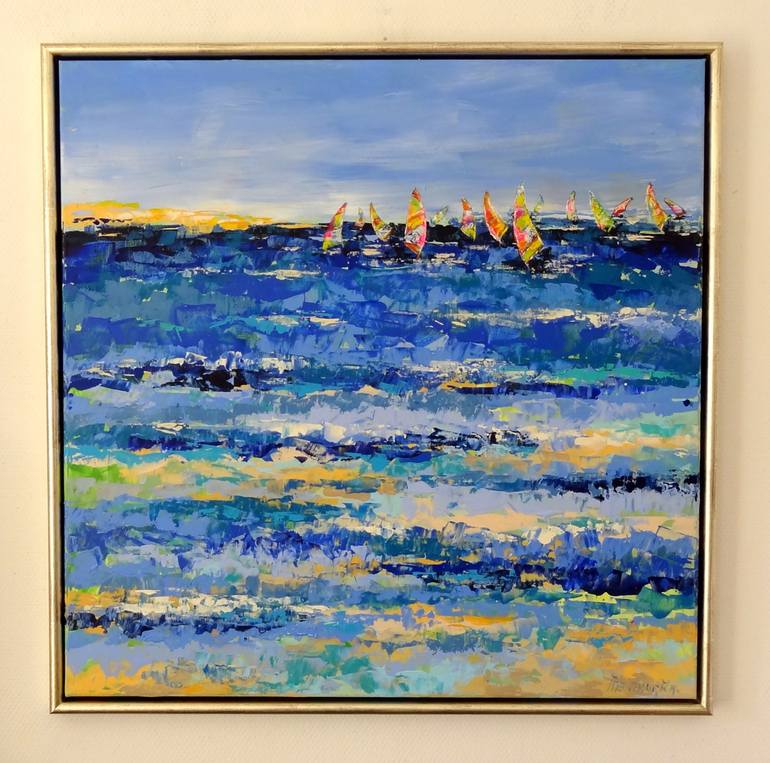 Original Abstract Seascape Painting by Inelouise Mourick