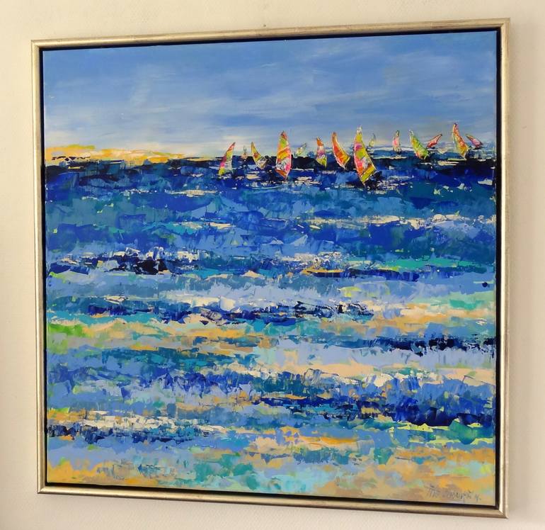 Original Abstract Seascape Painting by Inelouise Mourick