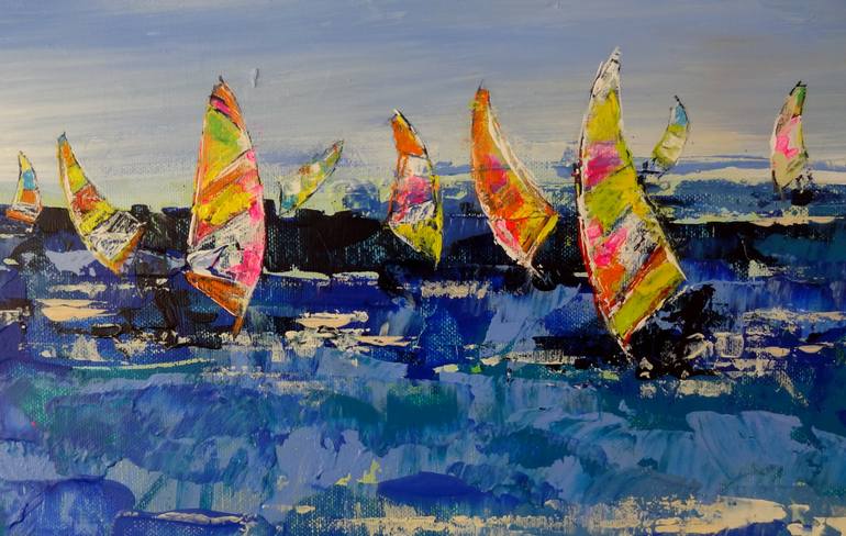 Original Abstract Seascape Painting by Inelouise Mourick