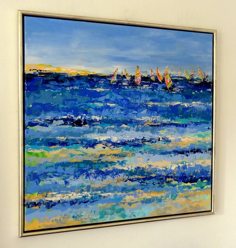 Original Abstract Seascape Painting by Inelouise Mourick