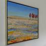 Expressive landscape with water, fields of sand and a blue sky.
Painted in pastel colors and stylized red trees
Dimensions incl. frame: 33.5x33.5x1.6 inch
Color frame: silvergold and black
Ready to hang