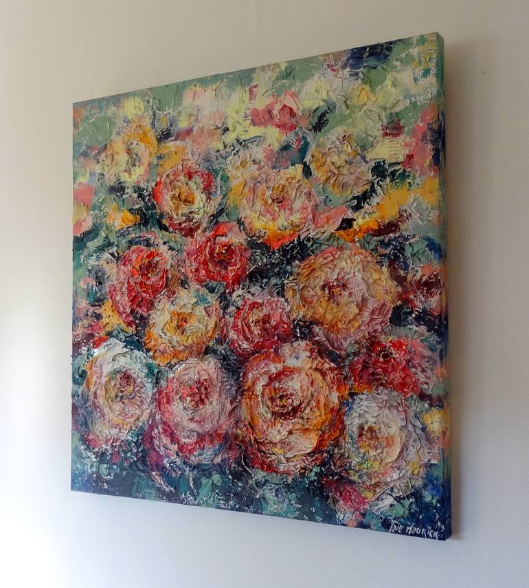 Original Abstract Floral Painting by IneLouise Mourick