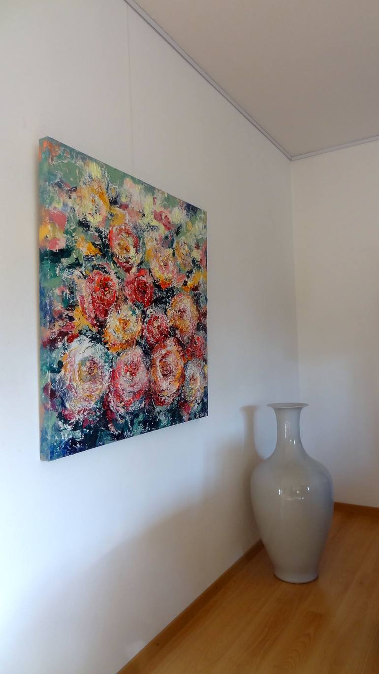 Original Abstract Floral Painting by IneLouise Mourick