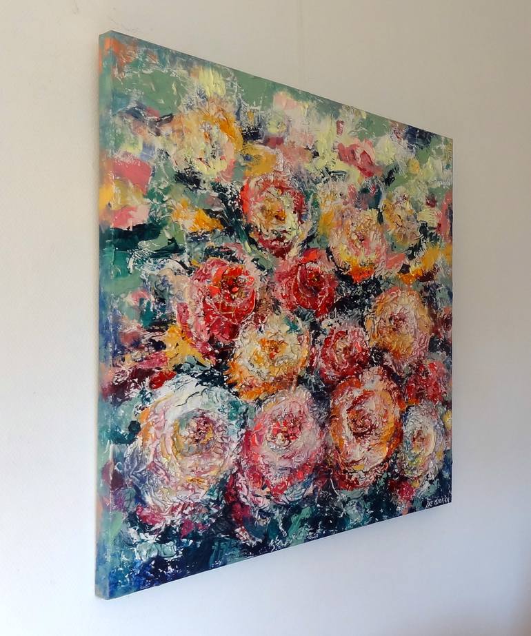 Original Abstract Floral Painting by IneLouise Mourick