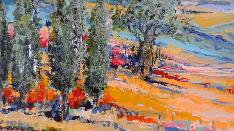 Original Abstract Expressionism Landscape Painting by IneLouise Mourick